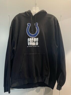 NFL Black Hoodie with Blue Colts Horseshoe Logo